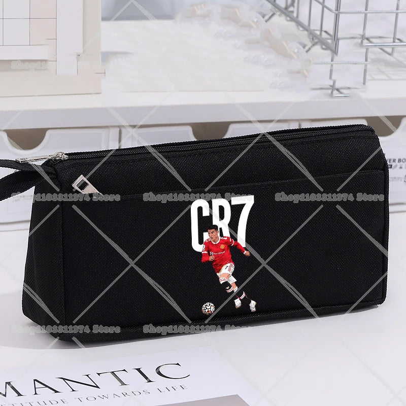 CR7 Pencil Cases Cartoon Football Star Ronaldos Large Pen Bags Fashion Boys Girls Pencil Bag School Stationery Supplies Gift New