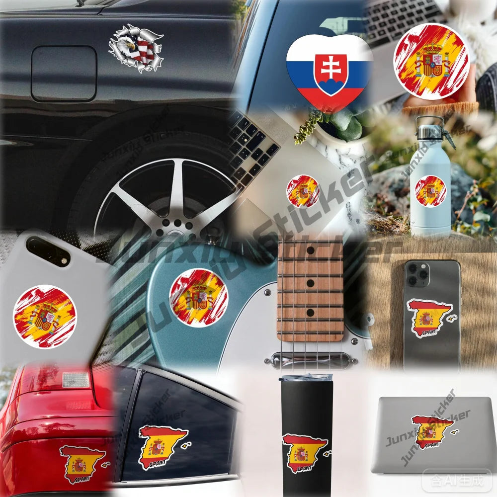 Ghana Flag Sticker Oval-shaped White and Black Country Unique Trunks Laptops Waterproof Scratch Resistant Auto Accessories