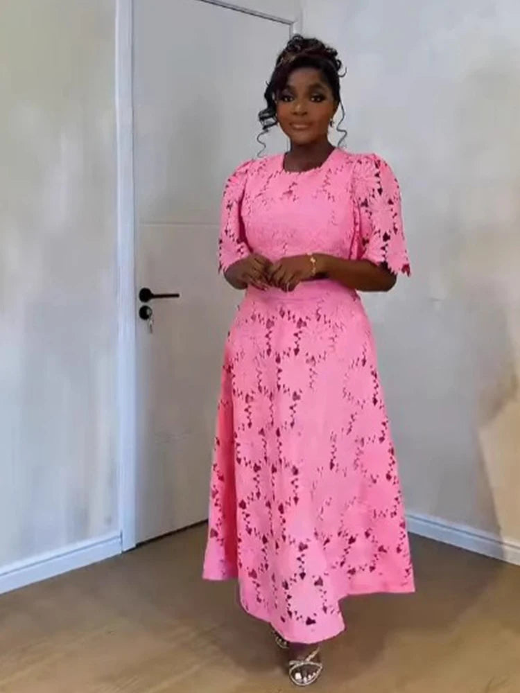Skirt and Top Two Piece Set Women Sweet Style Appliques Hollow Out Ladies A Line Summer Dress Set Wholesale Dropshipping