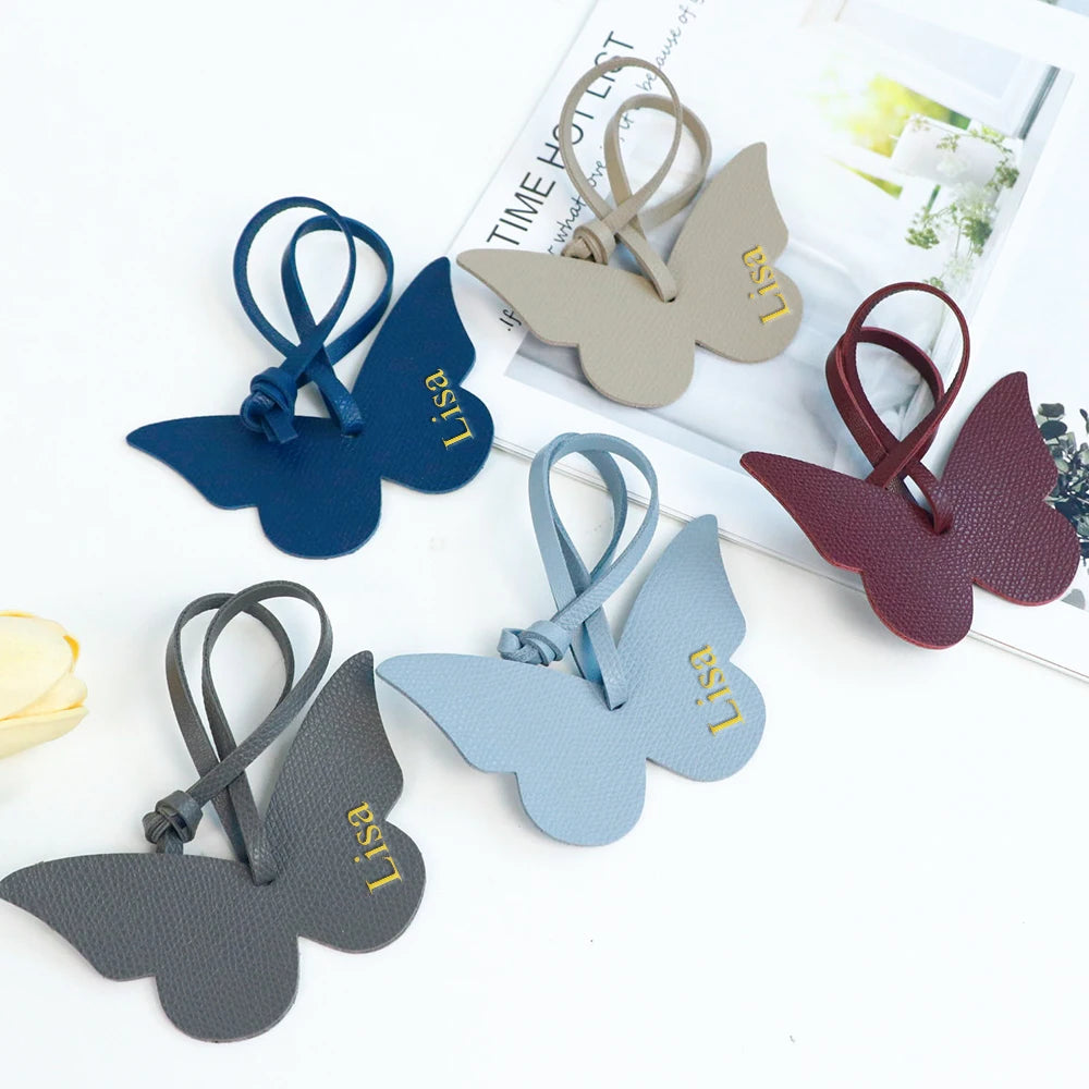 Customized name versatile pu leather women's handbags, backbags, pendant accessories, creative butterfly style