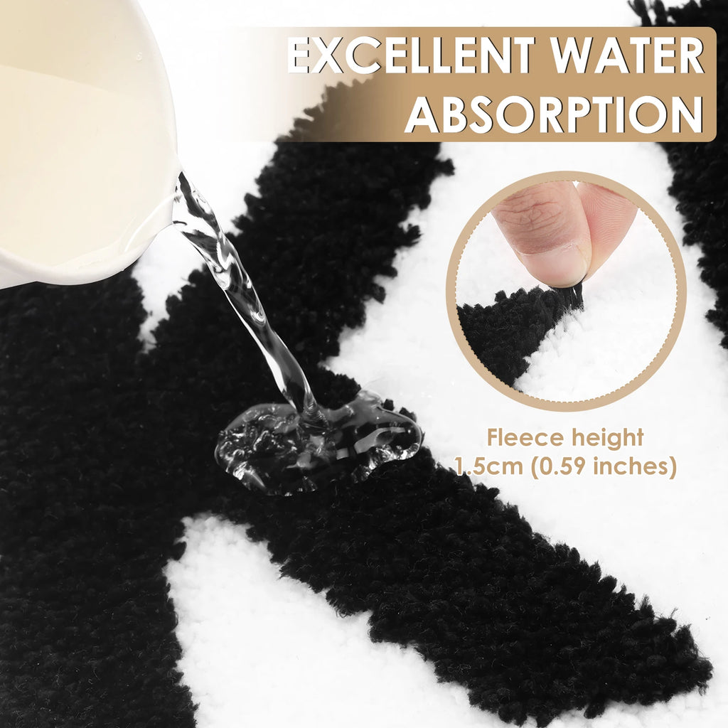 Bath Mat Polyester Absorbent Floor Mat 50x80 CM Funny Bathroom Rug Comfortable Anti Slip Shower Door Mat for Home Decoration