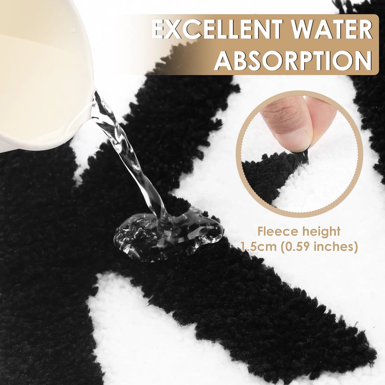 Bath Mat Polyester Absorbent Floor Mat 50x80 CM Funny Bathroom Rug Comfortable Anti Slip Shower Door Mat for Home Decoration