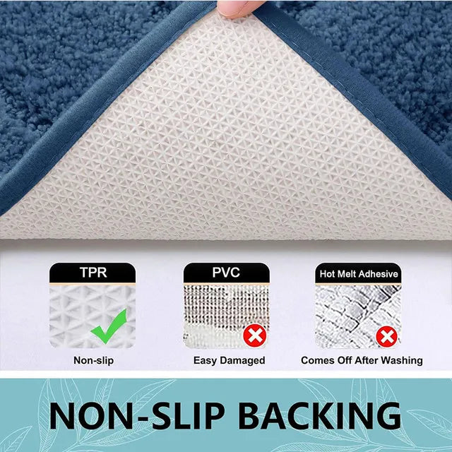 Microfibre Bathroom Rugs Non-Slip Washable Bath Doormat Water Absorbent Resist Dirt Bath Carpet Shower Velveteen Foot Mat