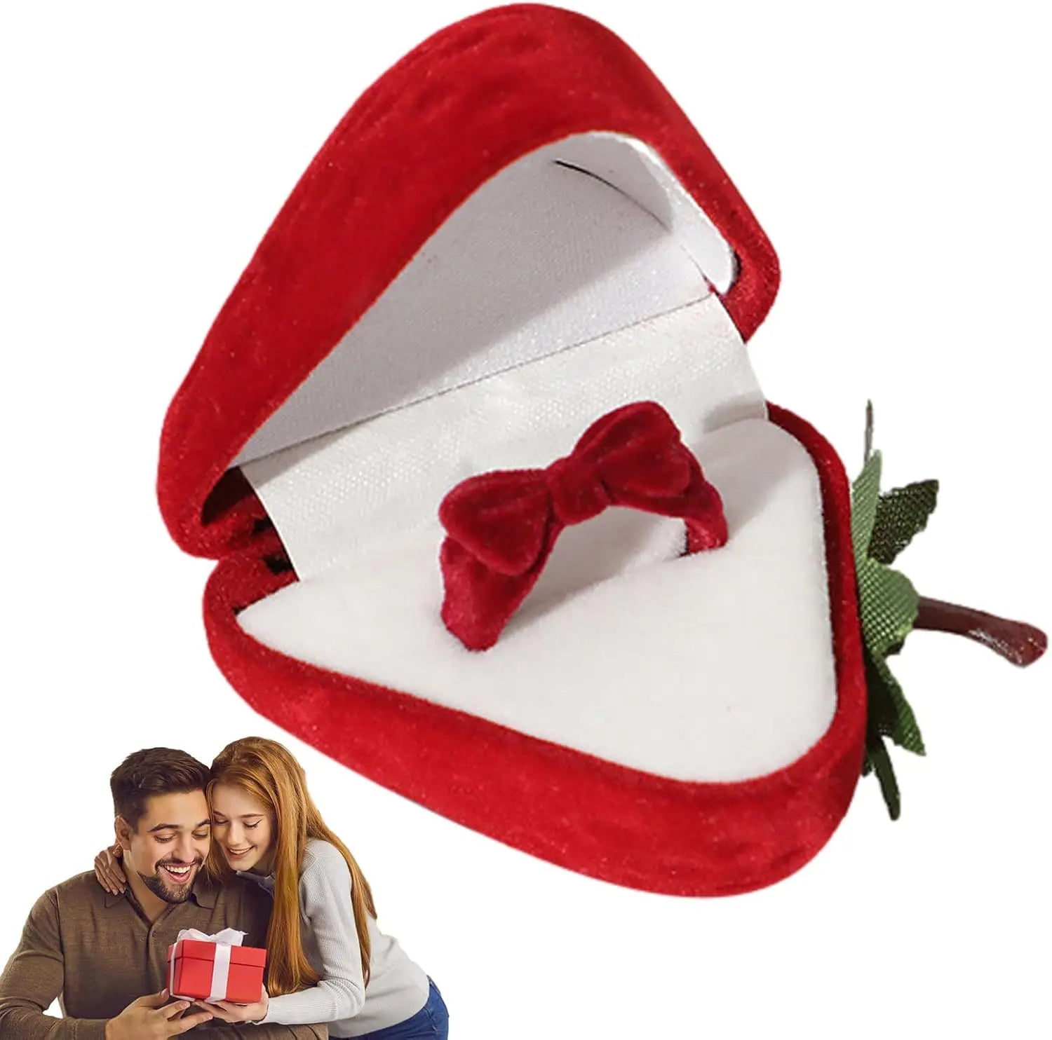 Strawberry Ring Box For Valentine's Day, Wedding, Engagement And Proposal Gift