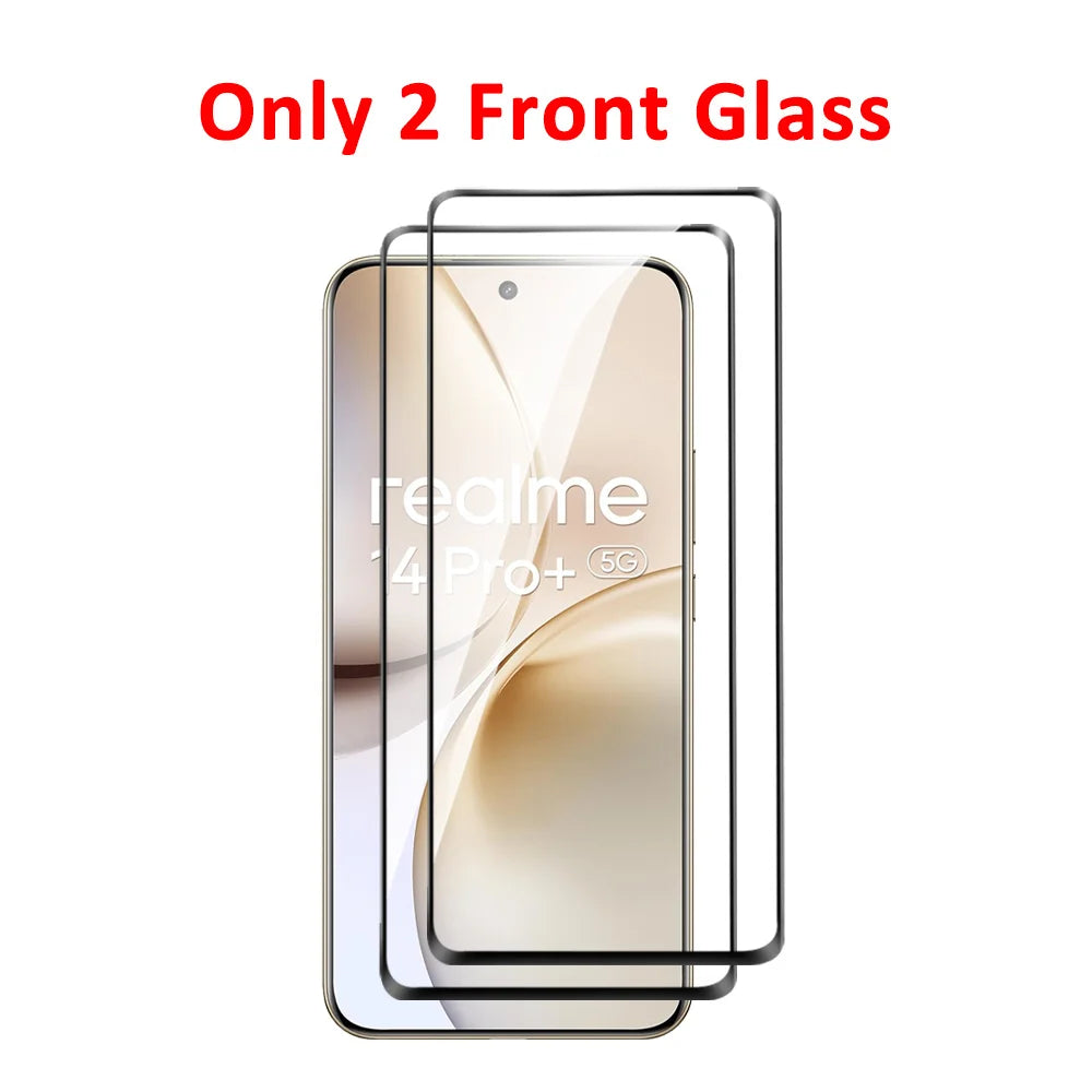 4 in 1 Full Cover Tempered Glass For Realme 14 Pro Plus 9D Curved Screen Protector Realme14 Pro+ Realme14Pro 14Pro 5G Lens Film