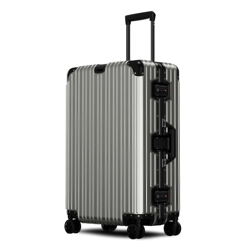 All Aluminum luggage 20/22/24/26/29 inch 100% Aluminium Magnesium Alloy Suitcase Password Trolley Case Cabin Travel Suitcases