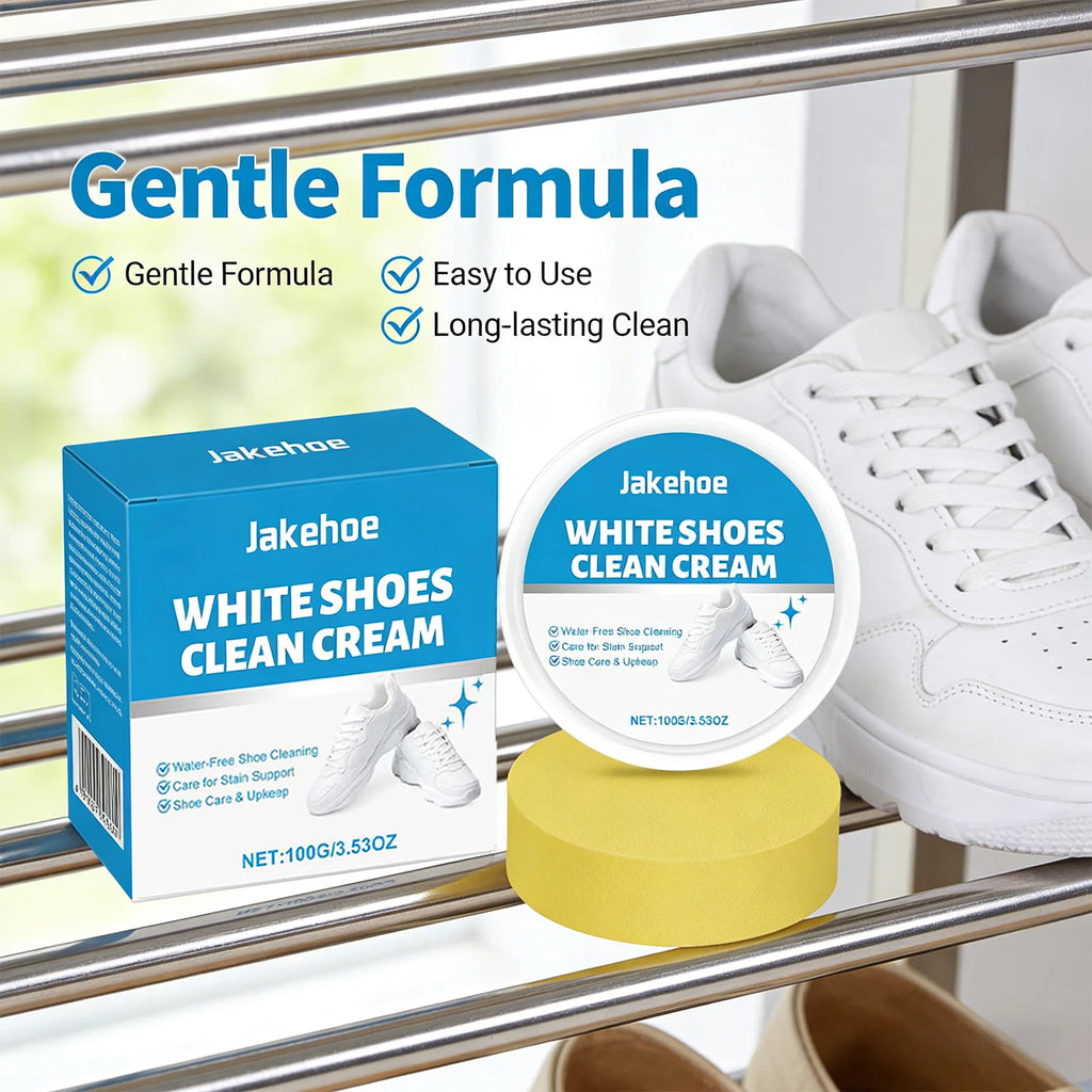 White Shoe Cleaning Cream Remove Yellow Stains Reduce Odor Water-Free Restore Luster Decontamination Specific White Shoe Cleaner