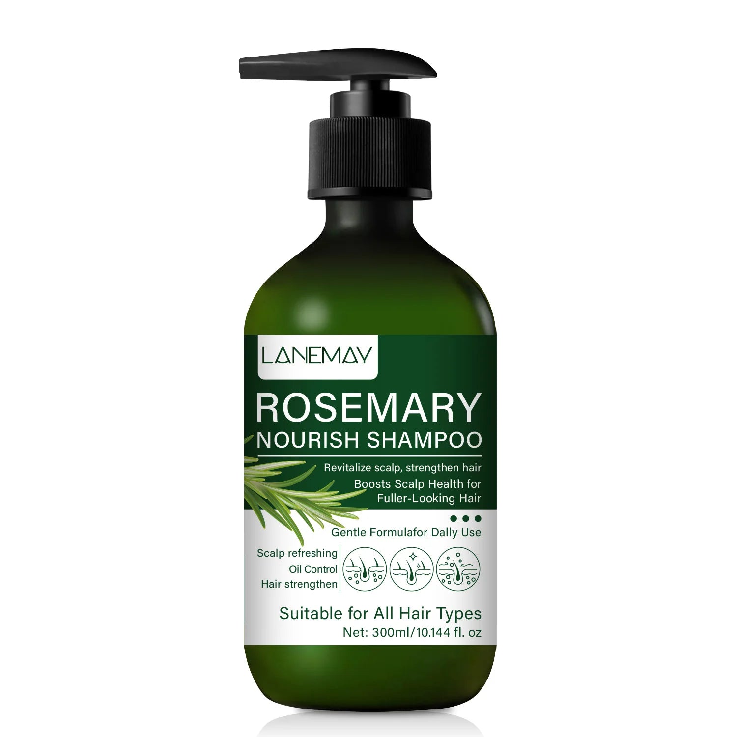 Rosemary  Nourish Shampoo - Enhances volume and thickness, controls oil, nourishes and repairs hair, suitable for all hair types