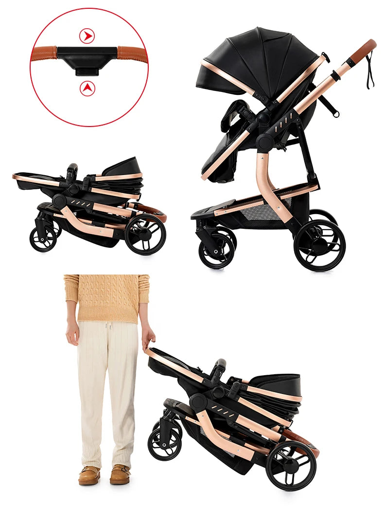 Baby Stroller Lightweight Strollers Luxury Baby Cars Baby carriage Stroller 3 in 1 Newborn Mother Kids Stroller Folding Stroller