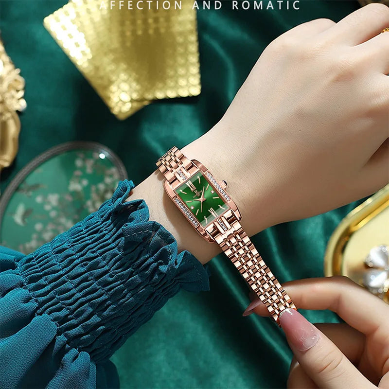 RUI ZHI YUAN Women's Luxury Watch - 36mm Rose Gold Stainless Steel 30M Waterproof Simple Elegant Quartz Wristwatch