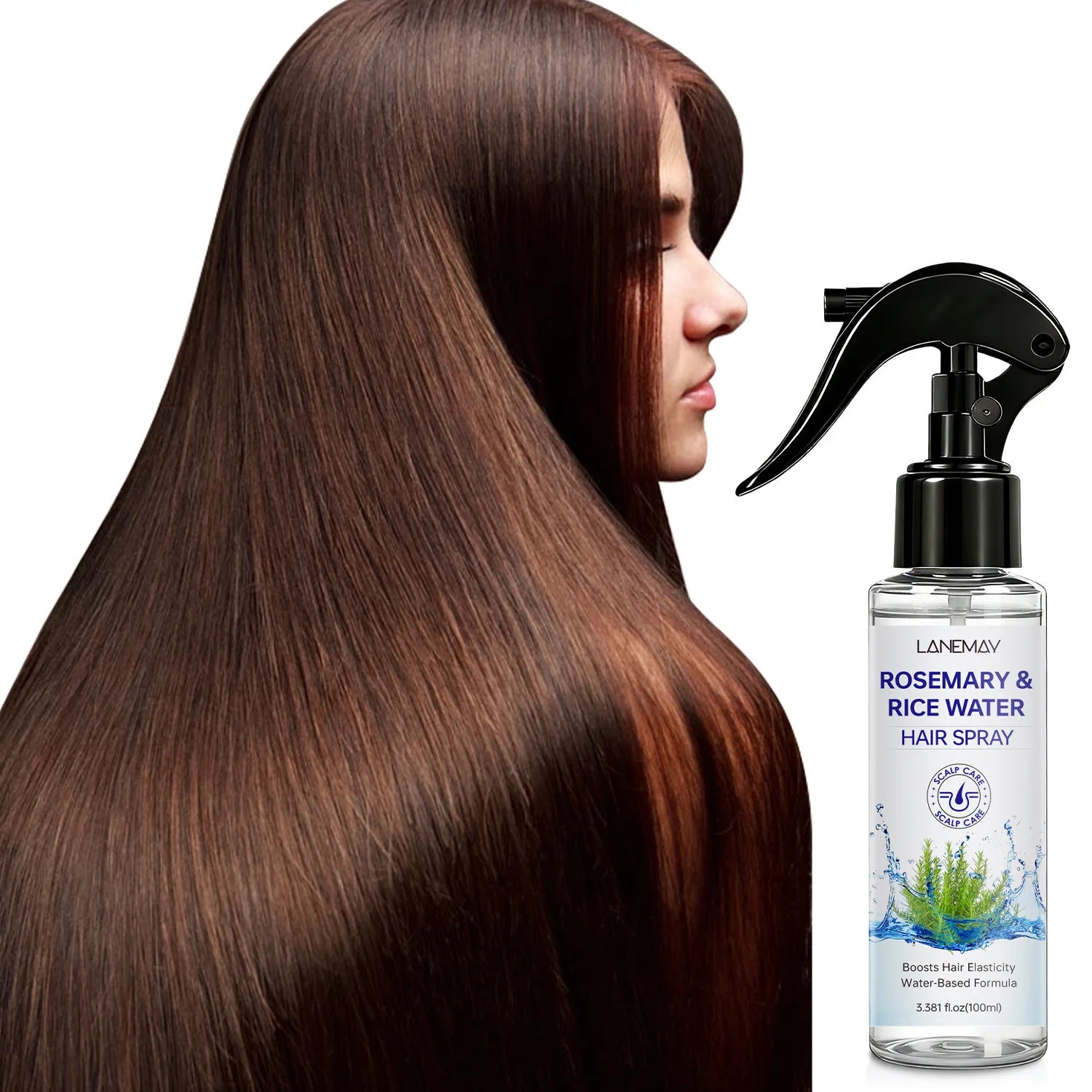 Rosemary & Rice Water Hair Spray – Boost Elasticity & Soften Strands Refresh and Revitalize Your Hair.