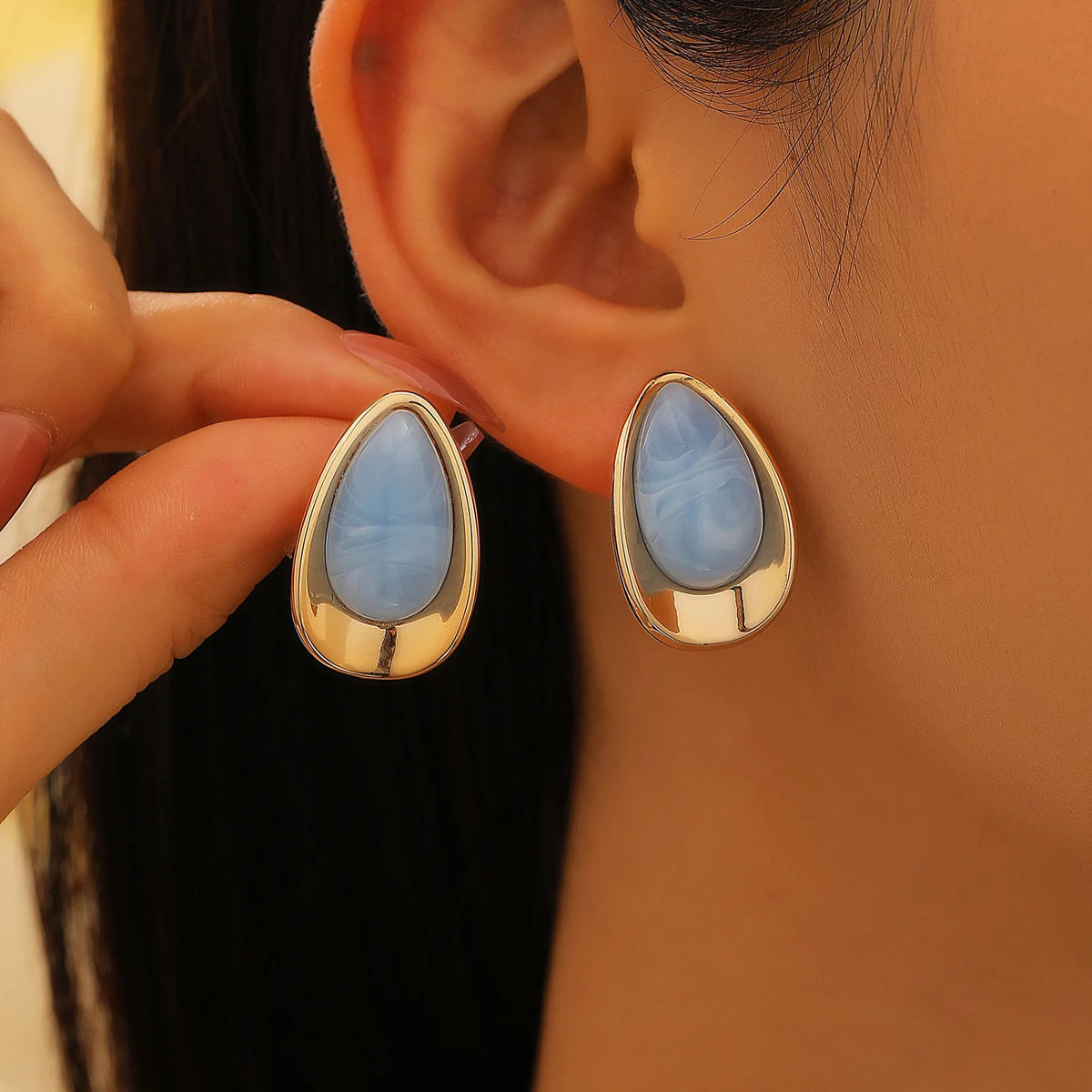 Hollow Geometric Fashion Statement Jewelry Women Summer Colorful Boho Chic Design Trendy Stud Earrings