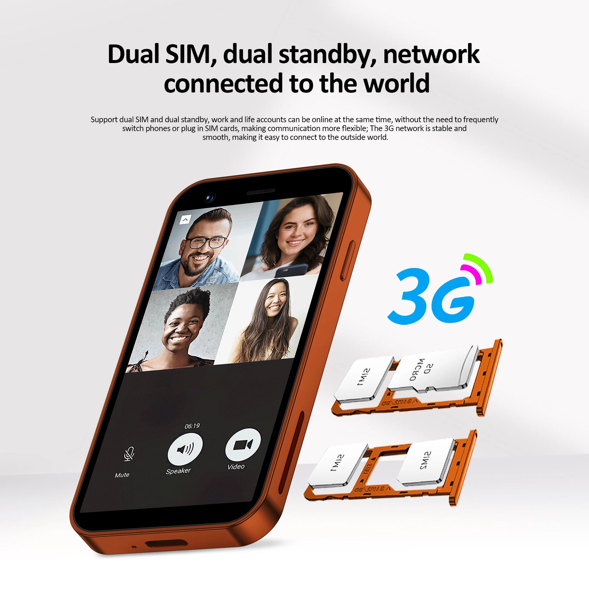 SERVO 18SE Mini Smartphone Android OS 3.0" Fullview Display 3G Cellular 2GB+16GB Face Unlock Small Mobile Phones GPS Play Store