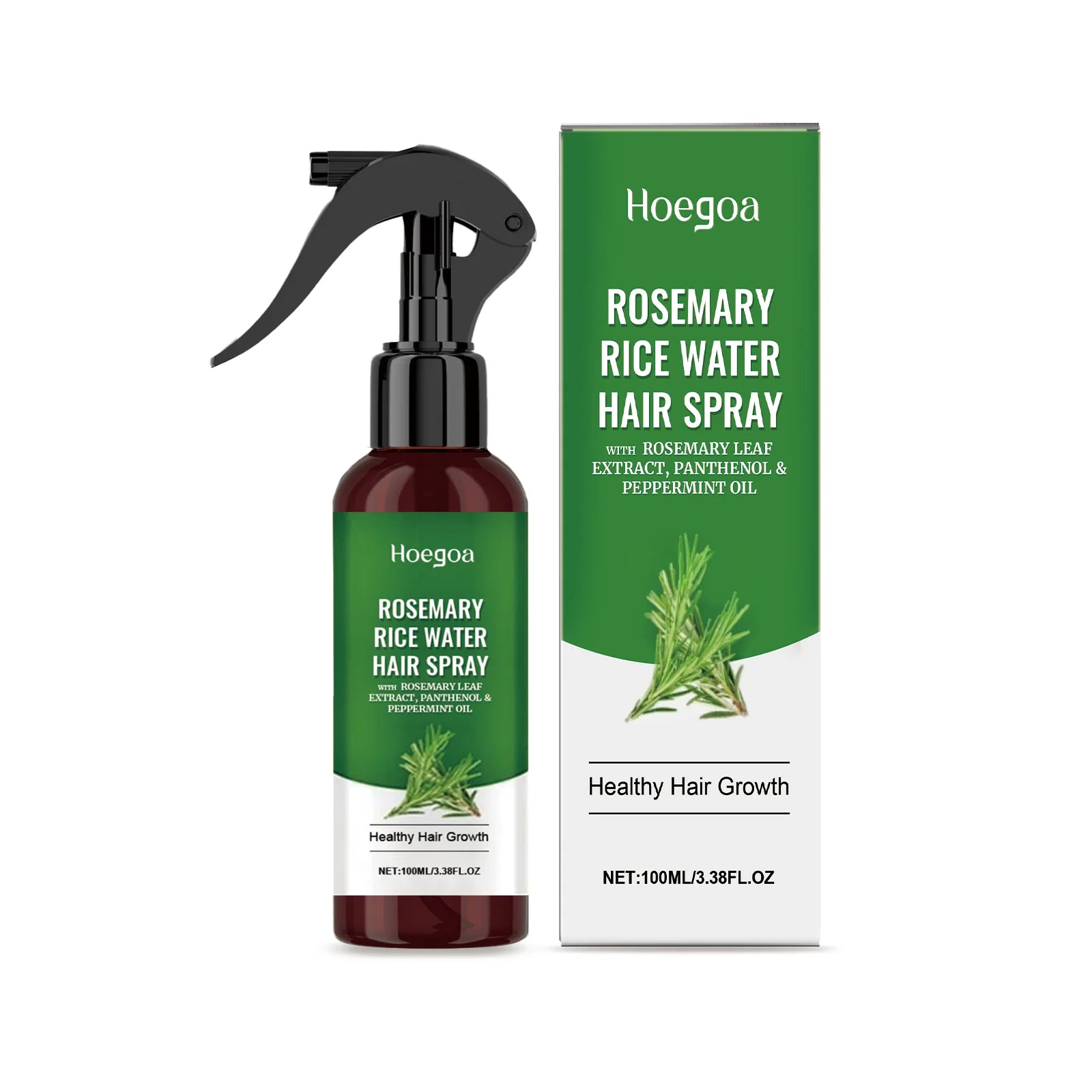 Rosemary Rice Water Spray Deeply Nourishes Dry, Frizzy Hair and Hydrates for Incredibly Silky Smooth, Vibrant Healthy-Looking Ha