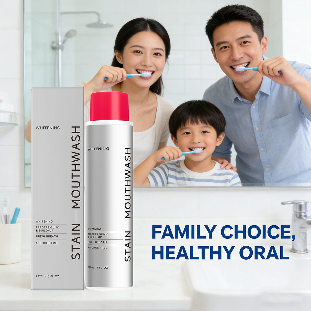 Whitening Stain Mouthwash Clean Food Residue Reduce Dental Plaque Eliminate Odors Freshing Breath Alcohol Free Daily Teeth Care