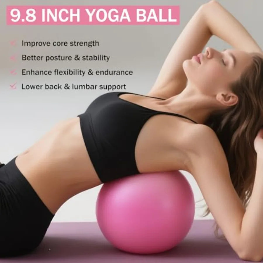 Home Pilates Essentials Kit for Women Pink Ring and Ball Pilates Set Equipment Magic Circle with 5 Resistance Bands Premium Acc