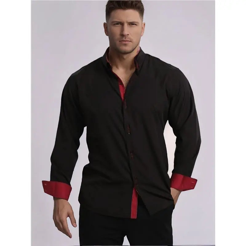 NEW-Mens Dress Shirts Regular Fit Long Sleeve Stretch Business Dress Shirts For Men