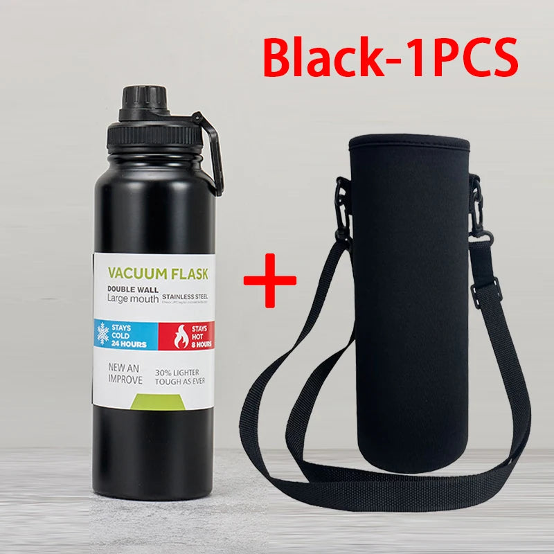 600/800/1000ML Stainless Steel Insulated Cup Outdoor Thermos Water Bottle  Keeps Cold and Heat Thermal Mug Travel Vacuum Flasks
