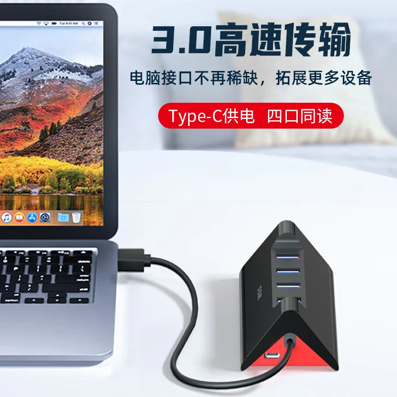 SSK Splitter 4 USB 2.0 HUB with Power Extension Hub Super High Speed Expansion Data Transmission Suitable for Laptop Accessories
