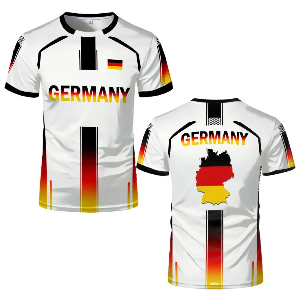 Germany National Flag Map T-Shirt Men Women 3D Print Breathable Outdoor Sports Football Jersey Tee Casual Streetwear O-neck Tops