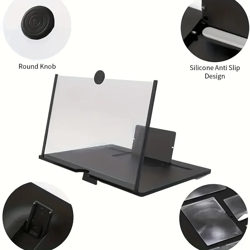 12 Inch Multi Functional HD Mobile Phone Screen Video Magnifier Screen Amplifier for Phone Holder Enlarged Screen Phone Stand