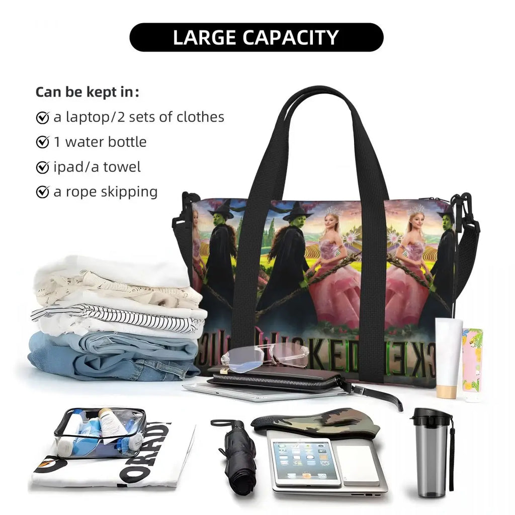 Custom W-Wickeds Funny Turn Round Tote Bag for Women Big Capacity Classical
 Beach Gym Travel Bags