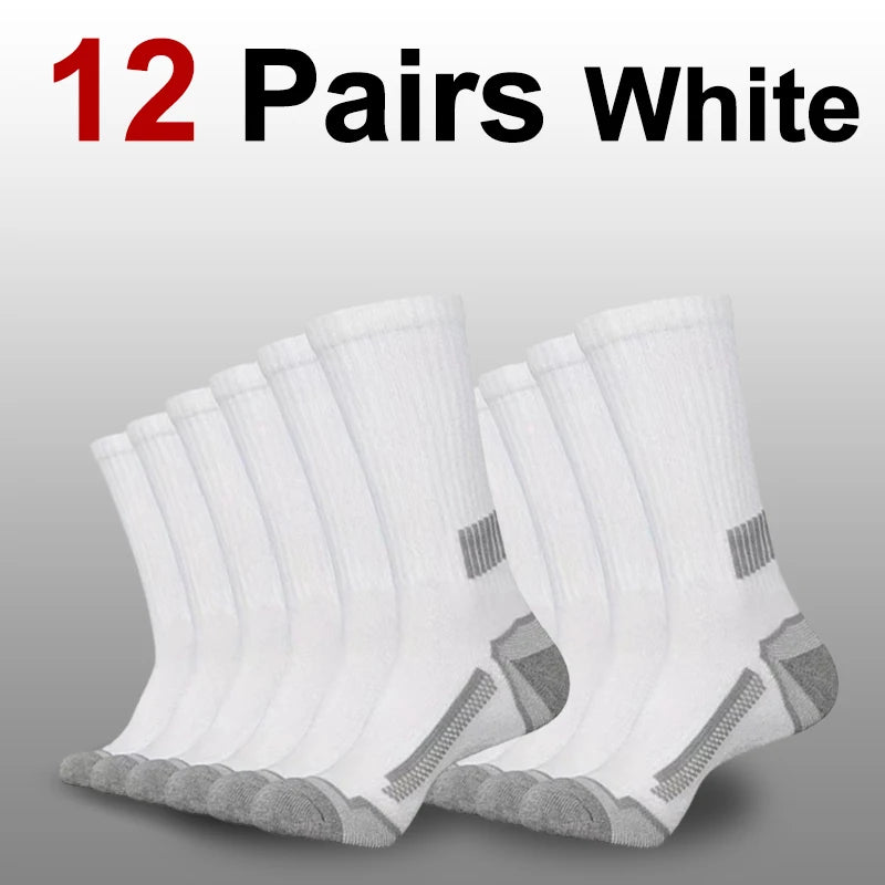6/12 Pairs Men Mid Tube Casual Basketball Socks Soft Comfortable Breathable Odor Proof Sweat Absorbing All Season Sports Socks