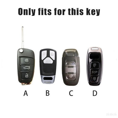 3 Button Metal Car Key Case Cover Key Protect Shell For Audi A3 A4 Q3 Q5 TT A1 A4L A5 Q5L Q7 A6L A7 A8L A6 S3 S4 RS5 RS Sticker