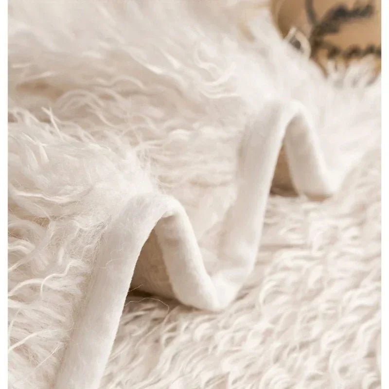 Winter Thicken Long Plush Sofa Cover Lamb Wool Sofa Cushion Non-slip Light Luxury Mat Чехол На Диван Без Боков Housse De Canapé