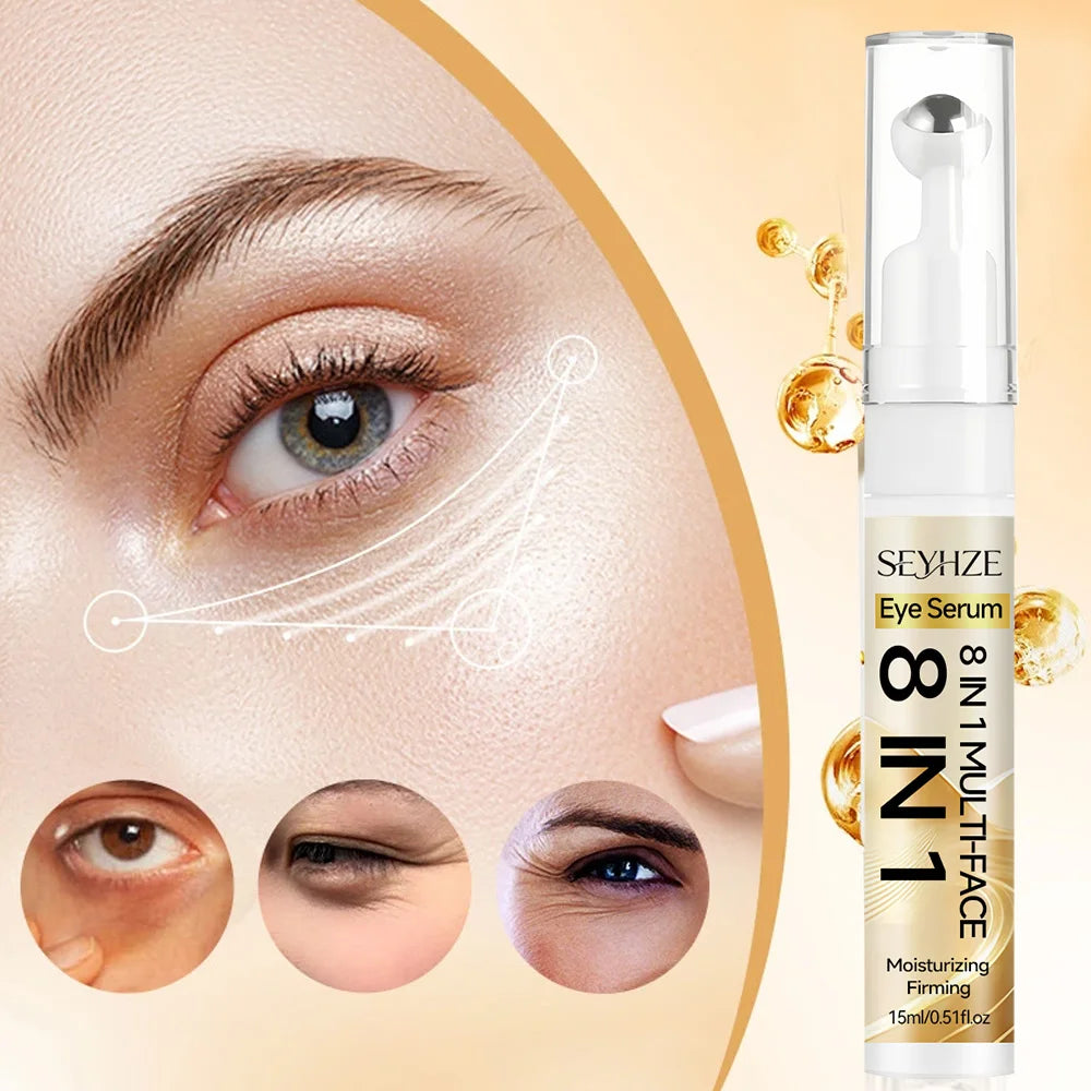 SEYHZE Day Night Eye Essence Tightens Under-Eye Area with Collagen Niacinamide Caffeine & Phytic Acid for Dryness Dark Circles &