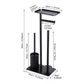 Stainless Steel Standing Toilet Set, Toilet Paper Holder with Toilet Brush for Bathroom Storage