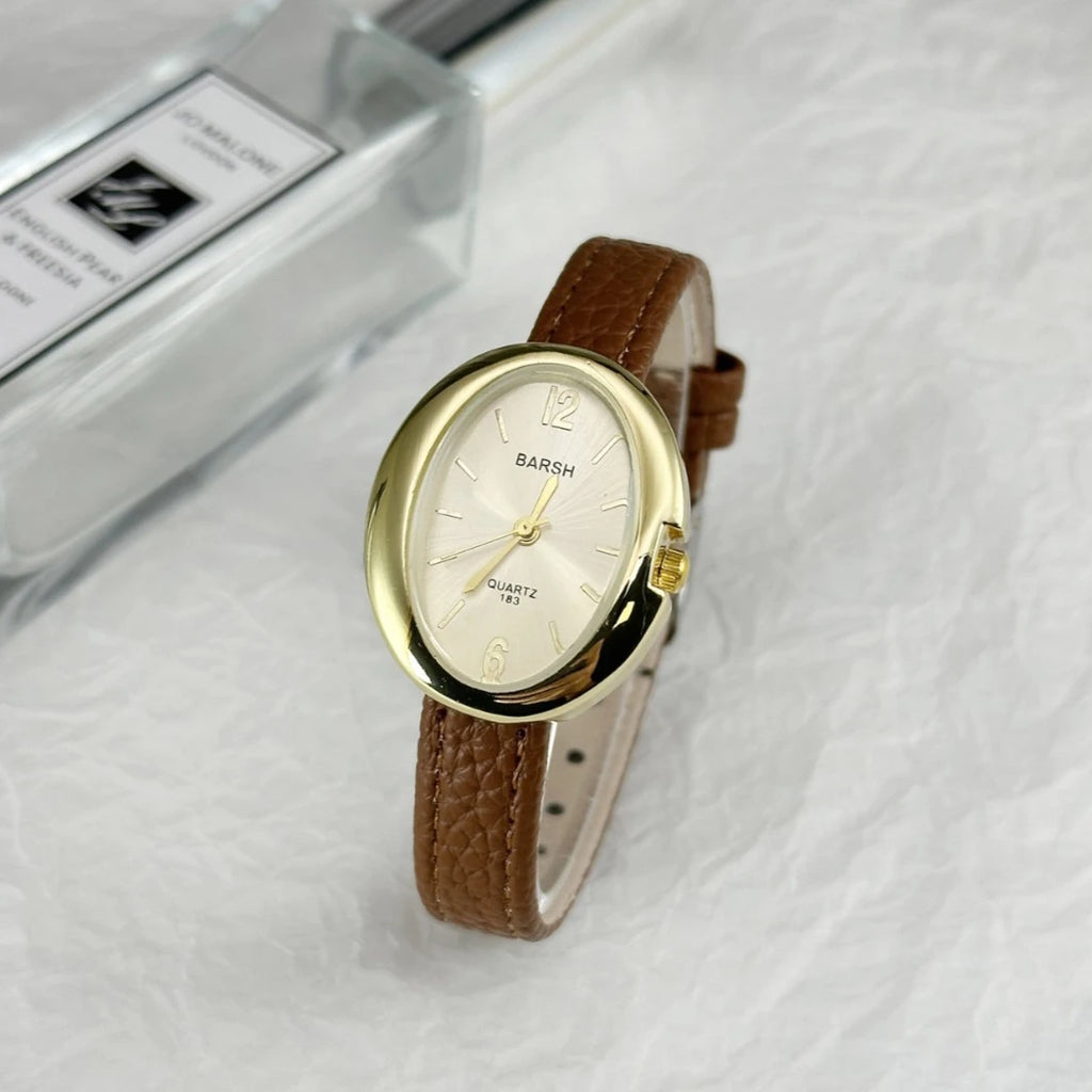 Fashion Quartz Watch for Women Simple Leather Strap Pigeon Egg Dial Ladies Watches Luxury Gift Girl Wristwatches Dropshipping