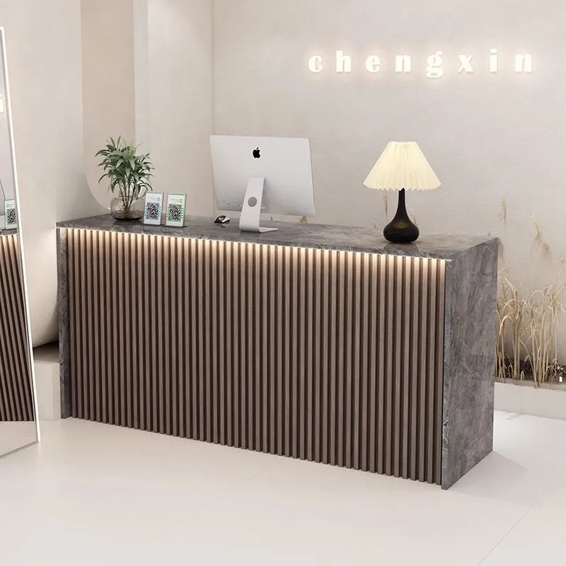 Aesthetic Storage Reception Desks Modern Beauty Office Hair Salon Reception Desk Counter Beauty Luxury Commercial Furniture