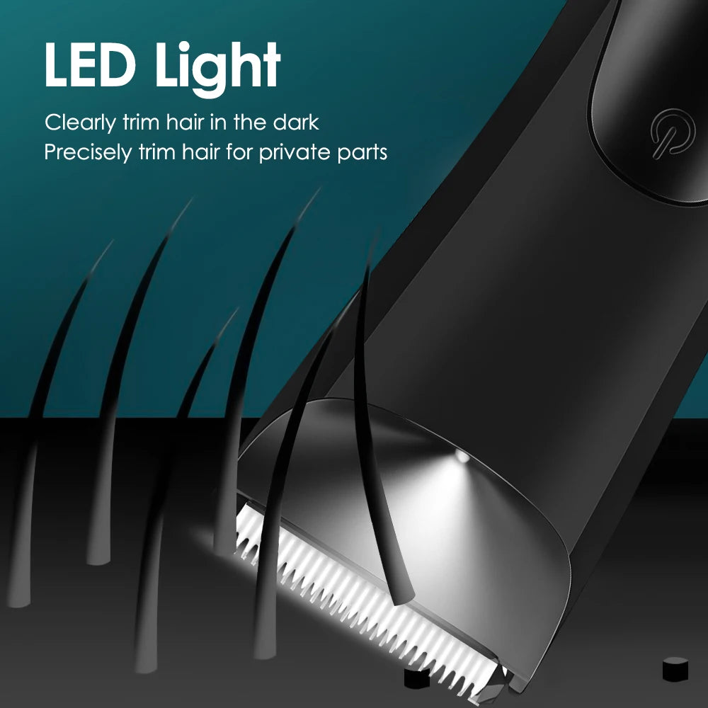 Hair Cutting Machine Beard Trimmer Electric Shaver for Men Intimate Areas Hair Shaving Machine Safety Razor Clipper LED Light