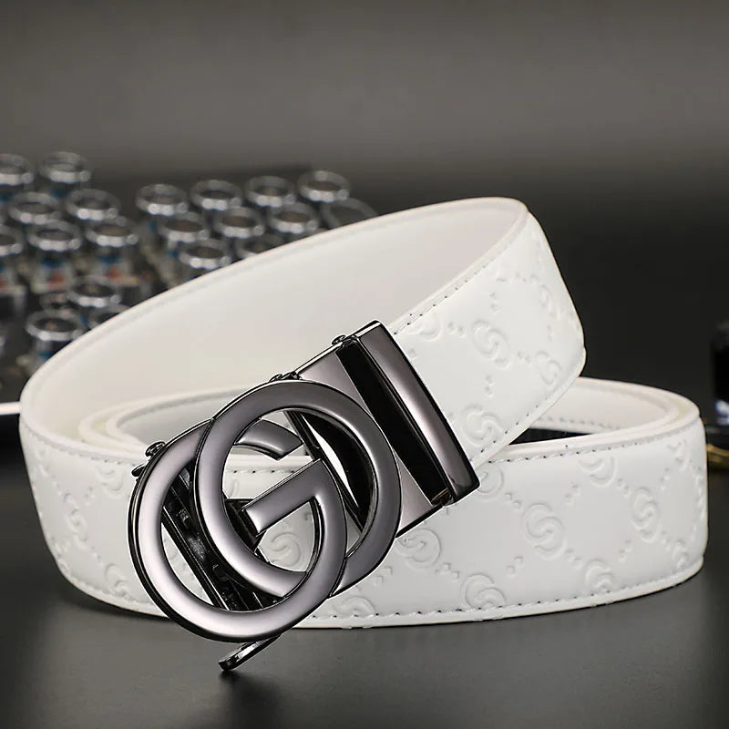 2025 High Quality New 3.4cm Belt women Luxury Automatic Buckle Leather Strap for men Belt Designers Brand Male Belt for jeans