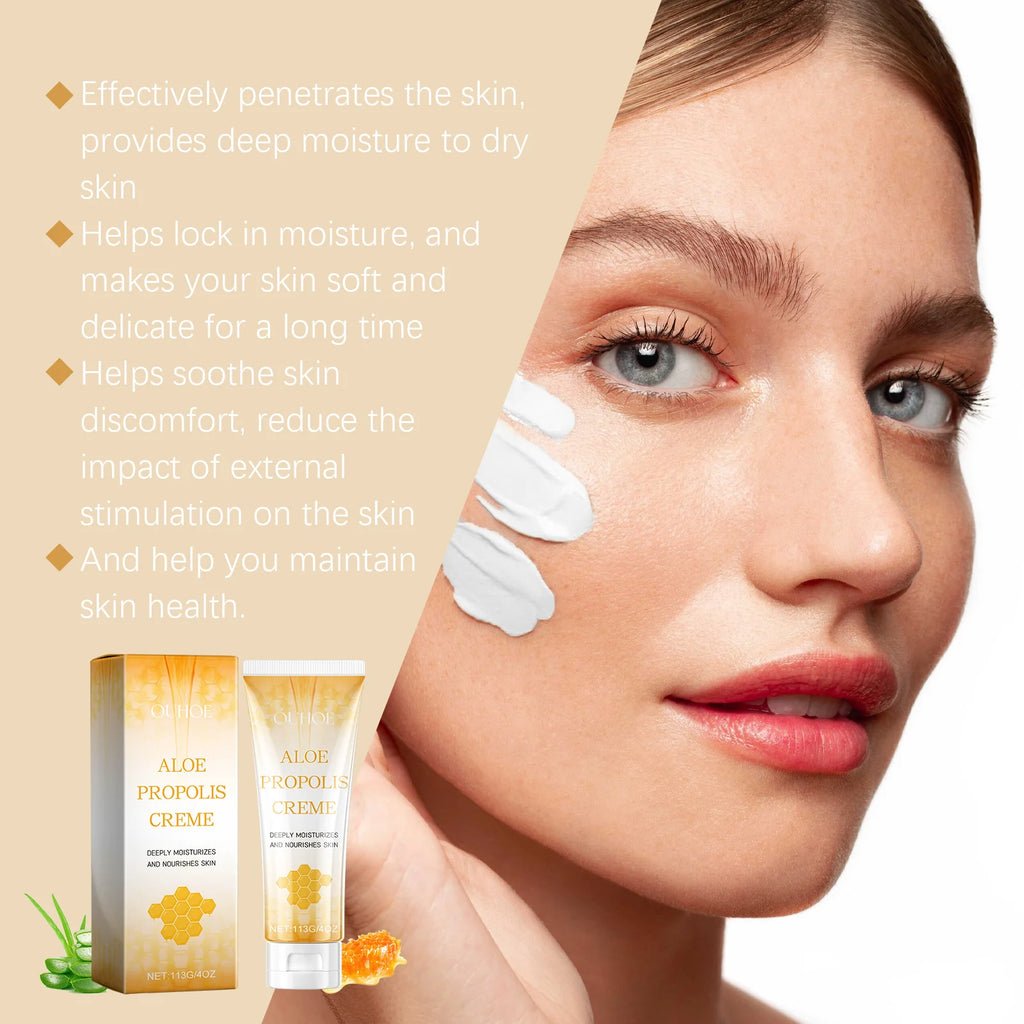 OUHOE Aloe Propolis Moisturizing Cream Soothing Nourishing Wrinkles Remover Hydrating Rejuvenating Brightening Skin Care Lotion