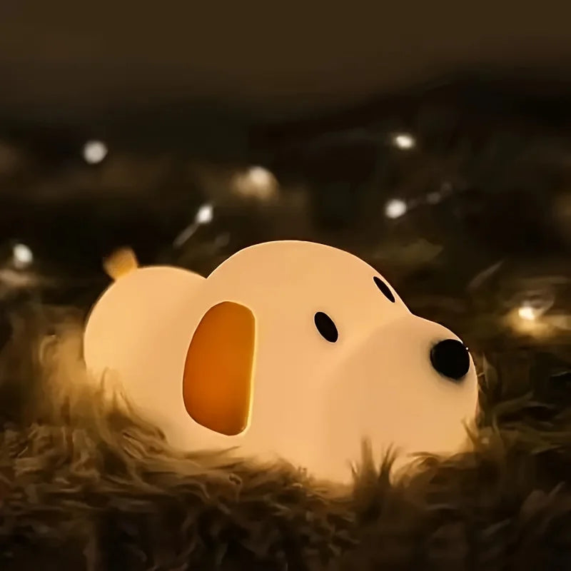 Cartoon Dog Night Light, Reading Lamp, Rechargeable and Timable. Ideal for home decor,birthday/holiday gifts,and sleep with you