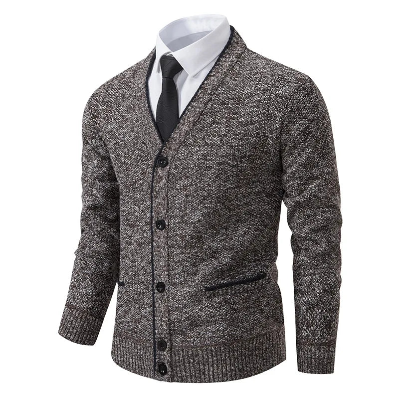 2025 New Autumn Winter Brand Fashion Knitted Sweater Men Cardigan Sweater Black Korean Casual Coats Jacket Mens Clothing