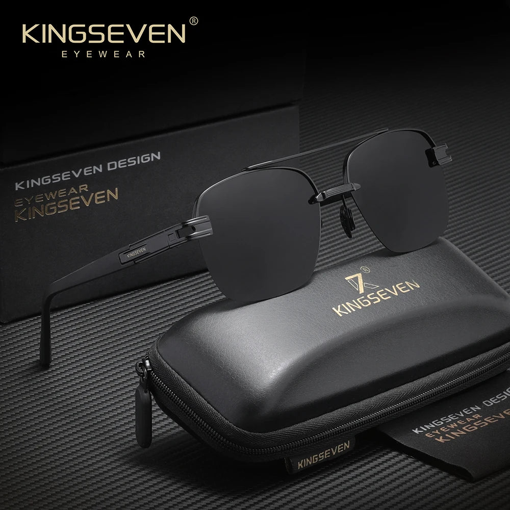 KINGSEVEN Popular Male Sunglasses Square Half Frame Men Women Summer Driving High Quality Polarized UV400 Anti-glare Eyewear