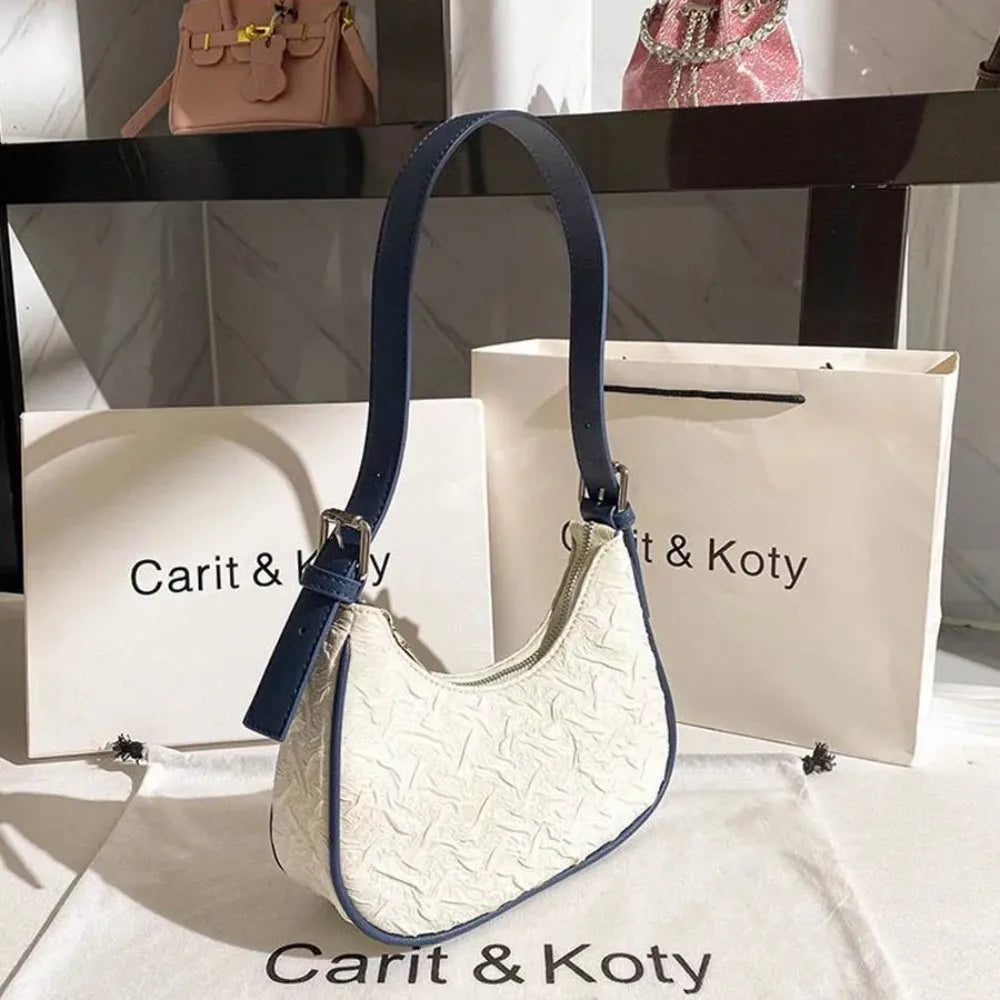 Original design advanced sense this year's popular pleated bag female summer niche design crescent bag underarm bag shoulder