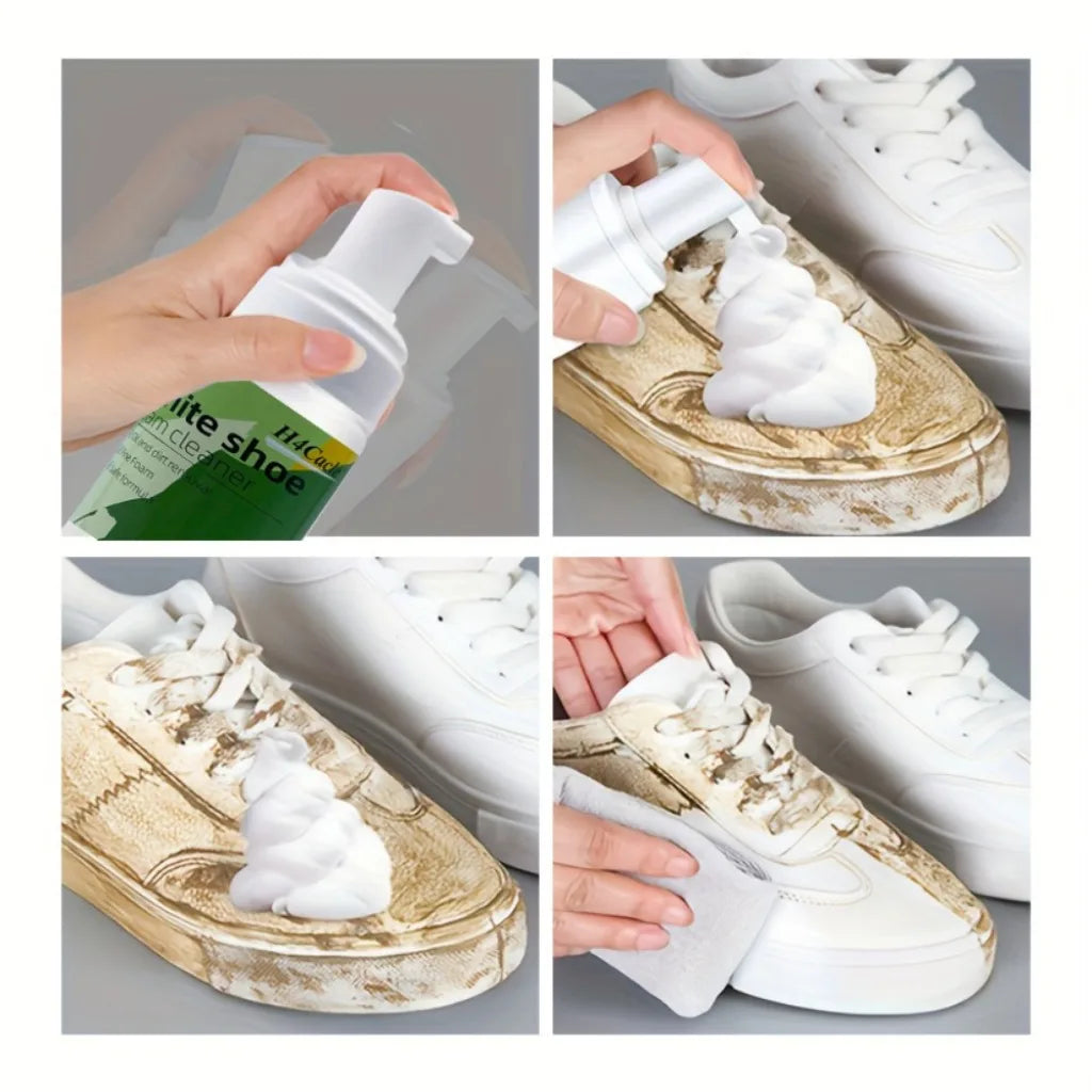 White Shoe Cleaner, Dry Cleaning Foam Decontamination for White Shoes, Boots, Canvas Leather Sneakers Cleaning Shoe Fresheners