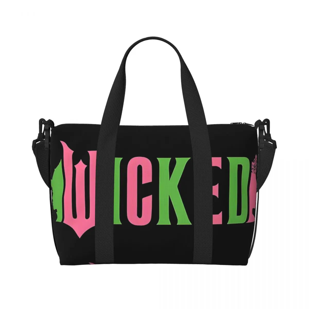 Custom W-Wickeds Funny Turn Round Tote Bag for Women Big Capacity Classical
 Beach Gym Travel Bags