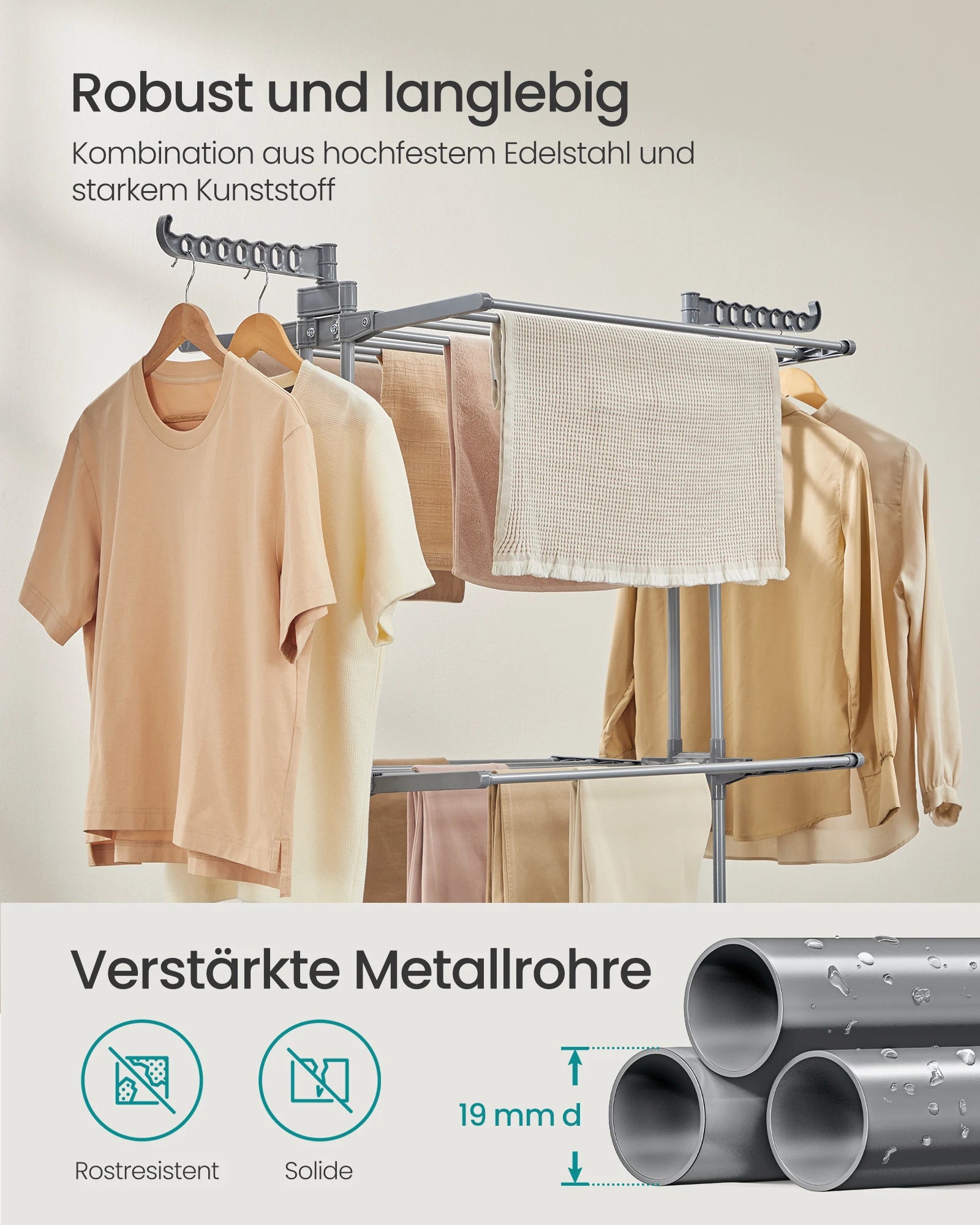 SONGMICS clothes dryer Booth dryer 3 Layers Wing clothes dryer Folding Wing Simple Construction Indoor Outdoor