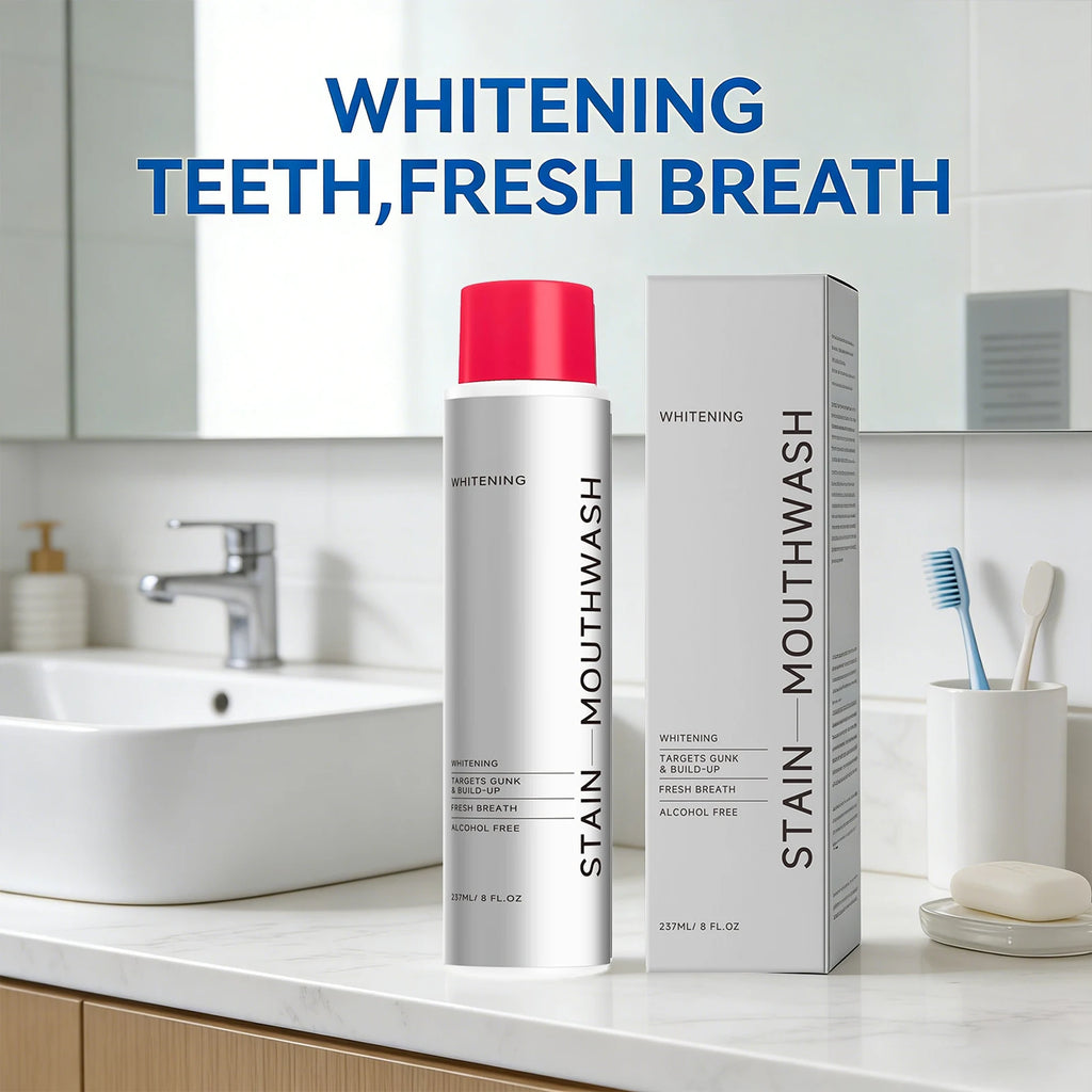 Whitening Stain Mouthwash Clean Food Residue Reduce Dental Plaque Eliminate Odors Freshing Breath Alcohol Free Daily Teeth Care