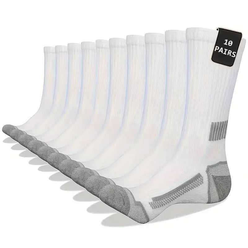 5/10 pairs of men's striped long tube sports socks breathable fashionable suitable for basketball training outdoor running socks
