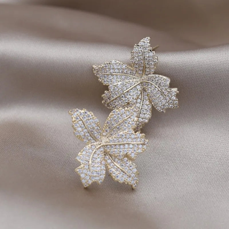 Korean new design fashion jewelry 14K gold plated exquisite close-set zircon round earring simple women's daily work accessories
