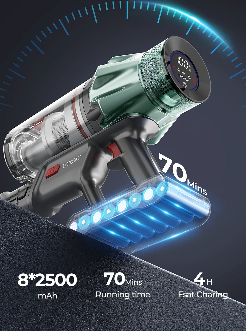 NEW Laresar V7 PRO 600W 65KPA Cordless Vacuum Cleaner Handheld Home Appliance Aromatherapy Function Long Hose Sofa Suction