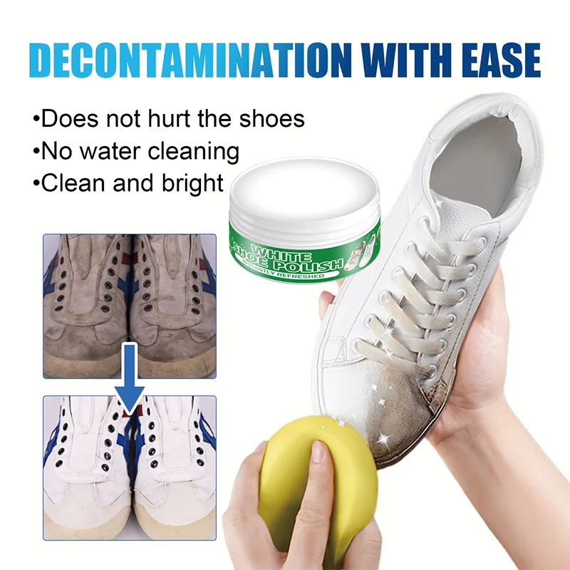 High-quality white shoe cleaner, a whitening and stain remover for synthetic leather, car interiors, and genuine/faux leather so
