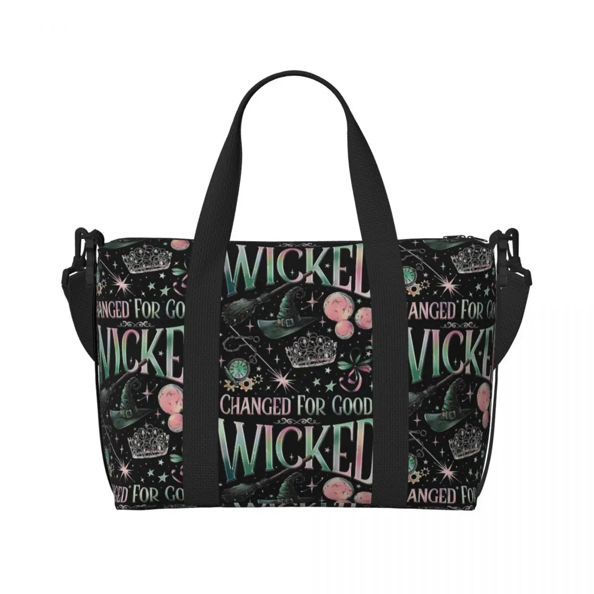 Custom W-Wickeds Funny Turn Round Tote Bag for Women Big Capacity Classical
 Beach Gym Travel Bags