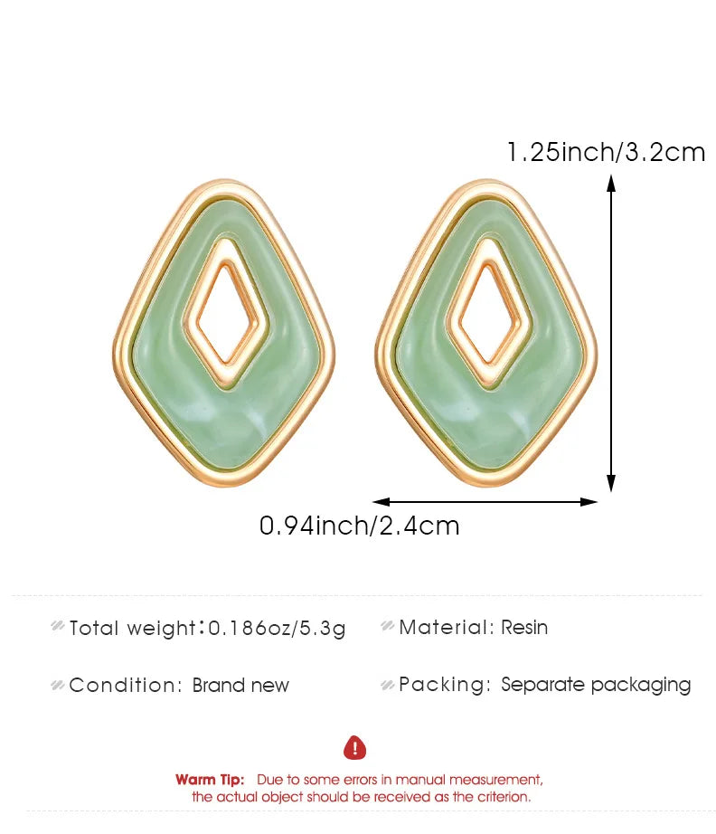 Hollow Geometric Fashion Statement Jewelry Women Summer Colorful Boho Chic Design Trendy Stud Earrings